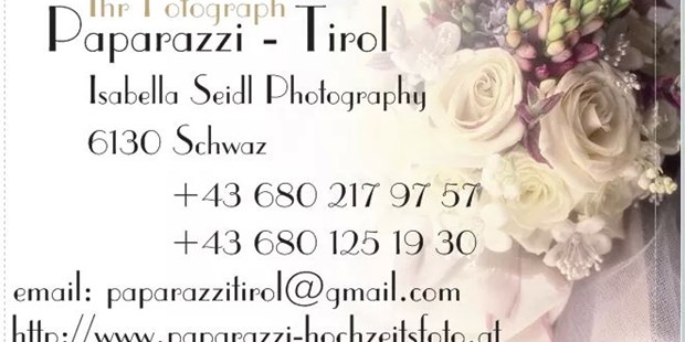 Hochzeitsfotos - Art des Shootings: Trash your Dress - Österreich - 
Visitenkarte 
(c)2018 by Paparazzi-Tirol | mamaRazzi-foto - Paparazzi Tirol | MamaRazzi - Foto | Isabella Seidl Photography
