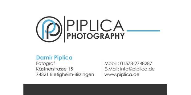 Hochzeitsfotos - Copyright und Rechte: Bilder kommerziell nutzbar - Heilbronn - Visitenkarte - Damir Piplica Photography