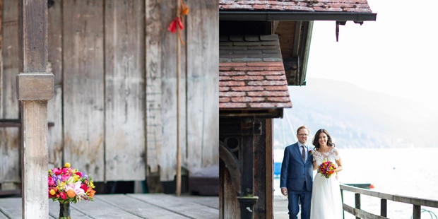 Hochzeitsfotos - Berufsfotograf - Labuch - Hochzeiten am See sind immer fesch! Der Attersee zwar saukalt, aber wunderschön. - Ben & Mari - fotografieren Hochzeiten