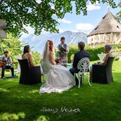 Hochzeitsfotograf - Romantische Gartenhochzeit im Schloß Friedberg. - Fotografie Harald Neuner
