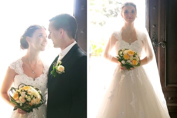 Hochzeitsfotograf: Gegenlichtaufnahme Brautpaar - phototiller I Sophie Tiller