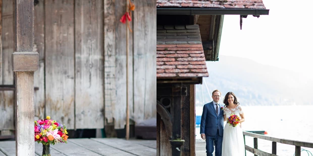 Hochzeitsfotos - Hartberg (Hartberg) - Hochzeiten am See sind immer fesch! Der Attersee zwar saukalt, aber wunderschön. - Ben & Mari - fotografieren Hochzeiten