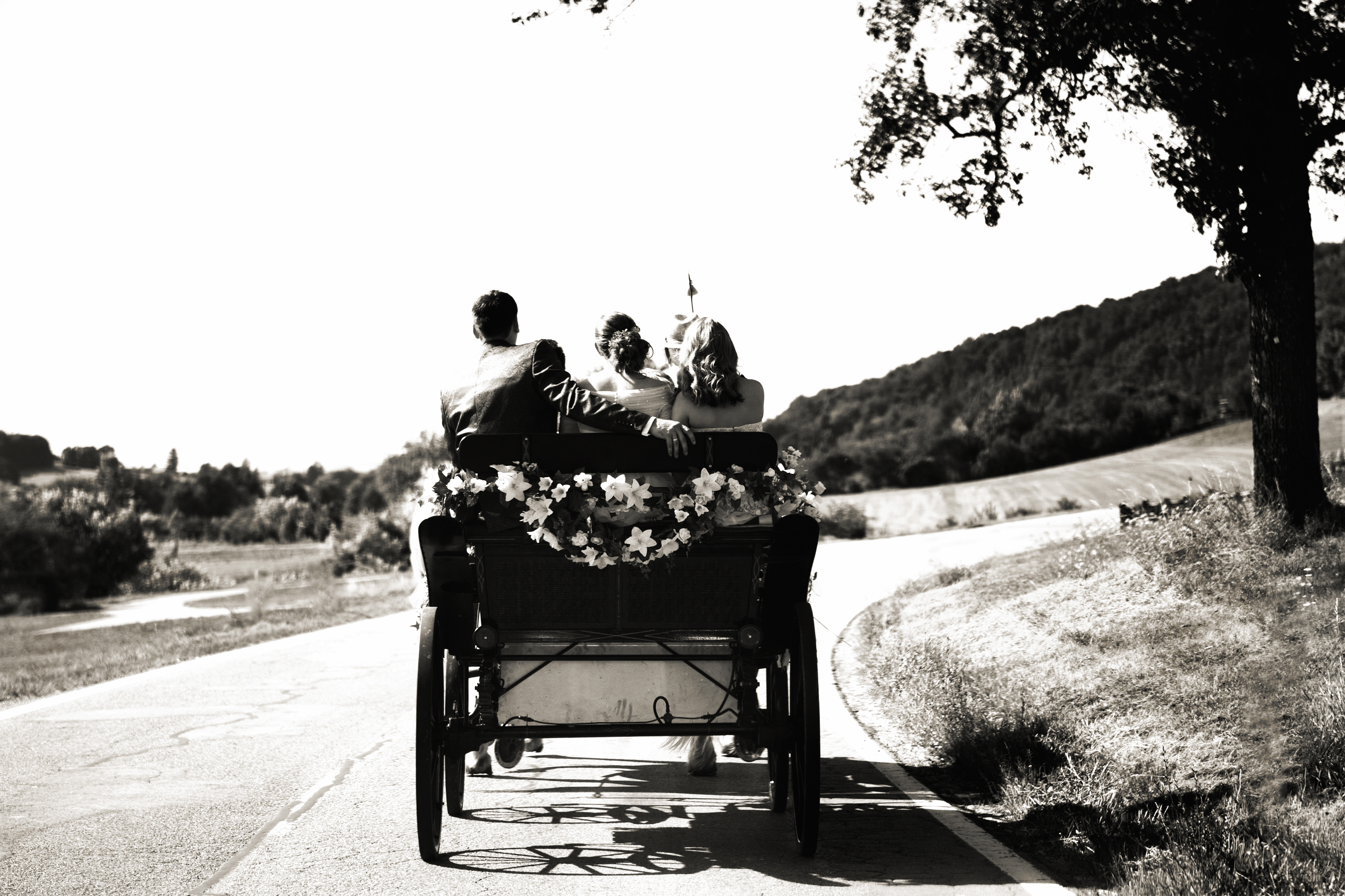 Hochzeitsfotos - Fotobox alleine buchbar - Niederösterreich - mit der Kutsche ins Glück - Fotodesign Winter