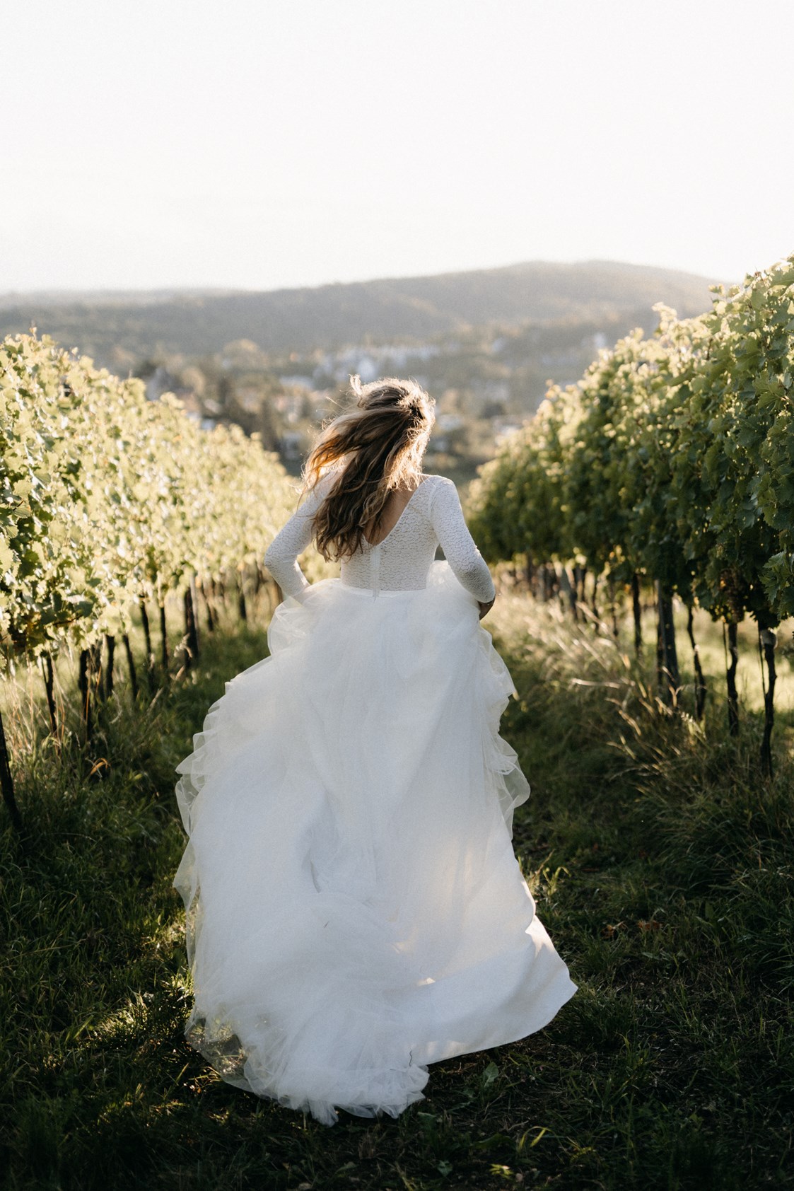 Hochzeitsfotograf: Braut in den Weinbergen. - Clara Buchberger